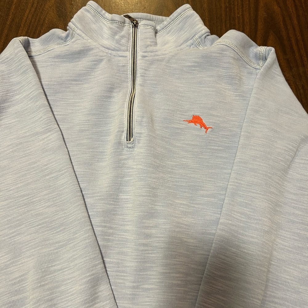 Men's Light Blue Quarter-Zip Sweater